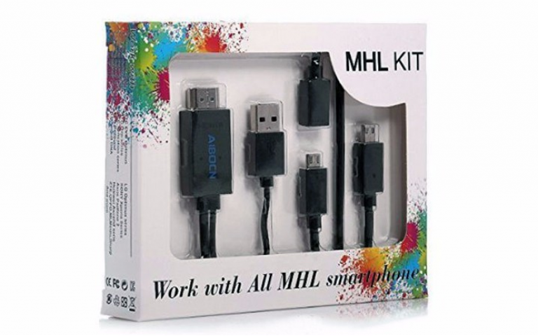 MHL KIT To HDMI cáp chuyển từ điện thoại lên tivi loại 5 Pin và 11 Pin (Đen)