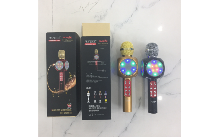 Micro karaoke kèm loa WSTER WS-1816 cực hay, đèn led 7 màu